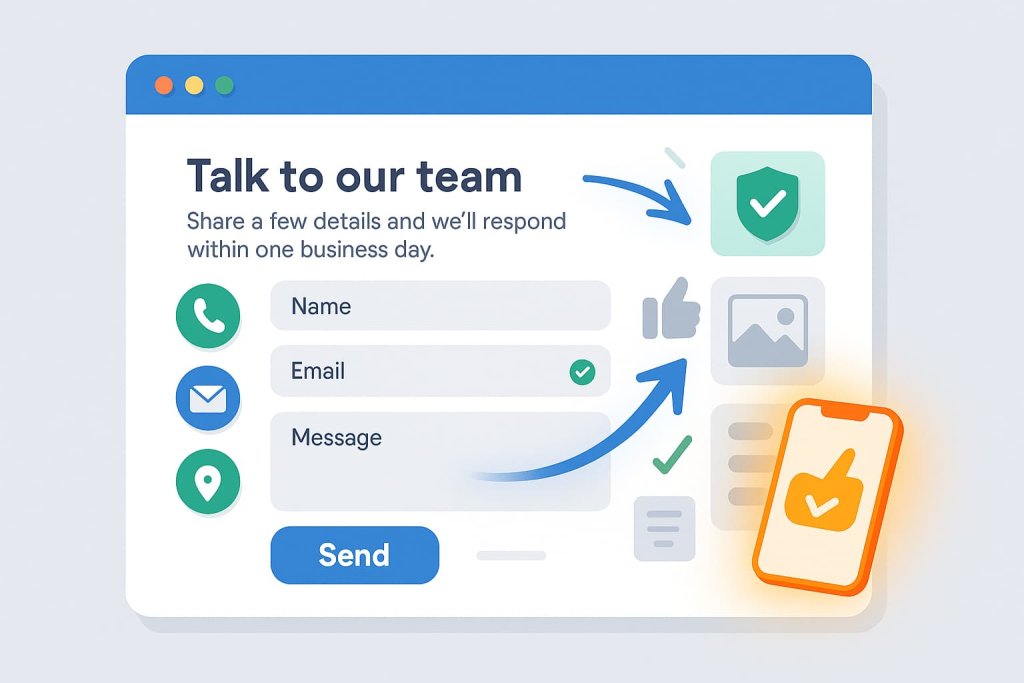 High converting contact page design elements